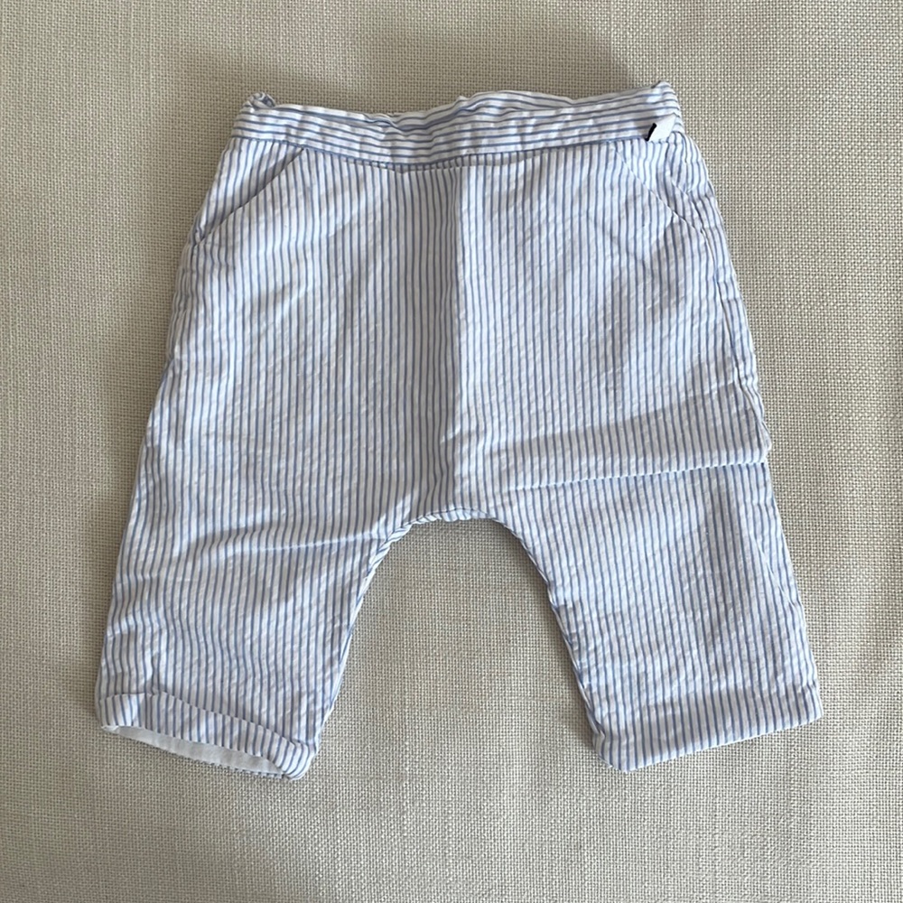 Jacadi blue and white striped pants. Size 3m.